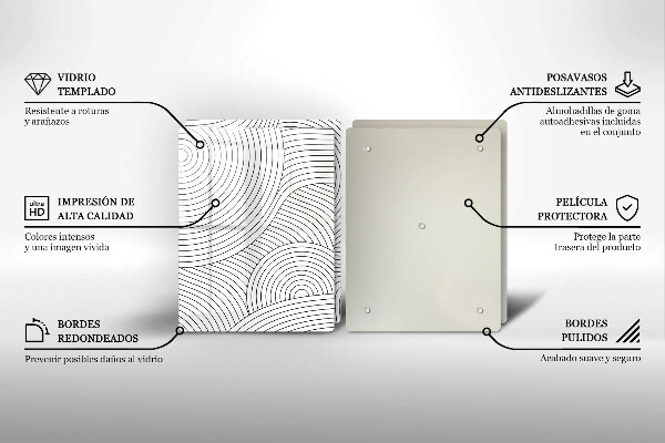 Kitchen worktop saver Black lines abstraction