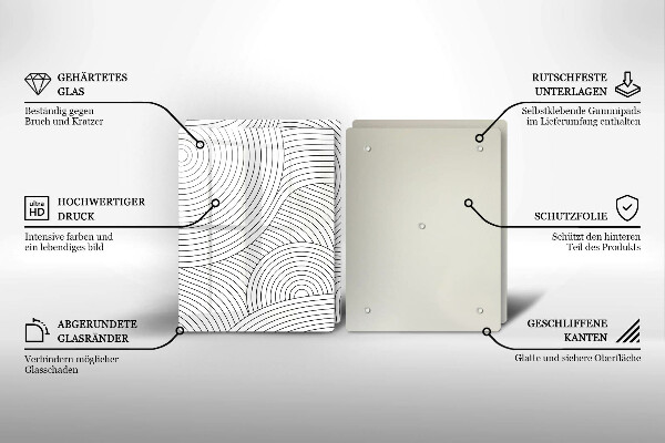 Kitchen worktop saver Black lines abstraction