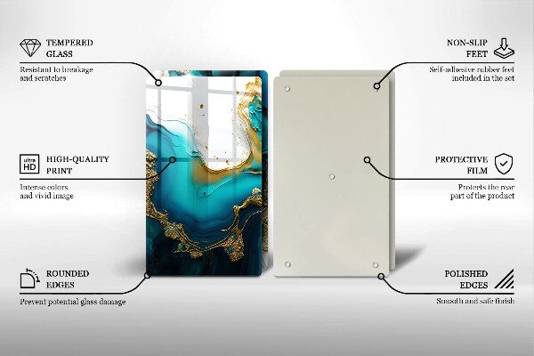 Worktop protector Turquoise abstraction