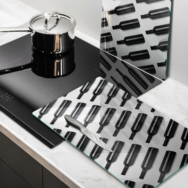 Kitchen worktop saver Black bottles of wine