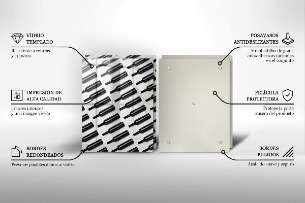 Kitchen worktop saver Black bottles of wine