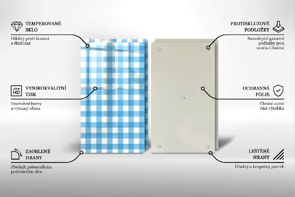 Kitchen countertop cover Blue-white grille