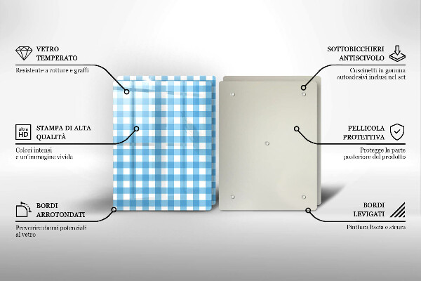 Kitchen countertop cover Blue-white grille