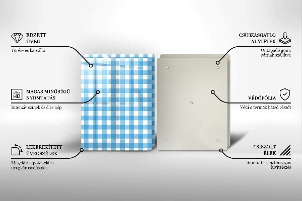 Kitchen countertop cover Blue-white grille