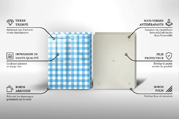 Kitchen countertop cover Blue-white grille