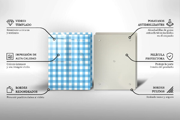 Kitchen countertop cover Blue-white grille