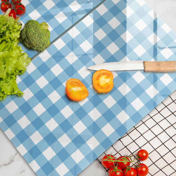 Kitchen countertop cover Blue-white grille