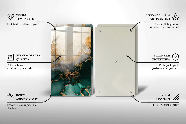 Kitchen worktop saver Multicolored marble