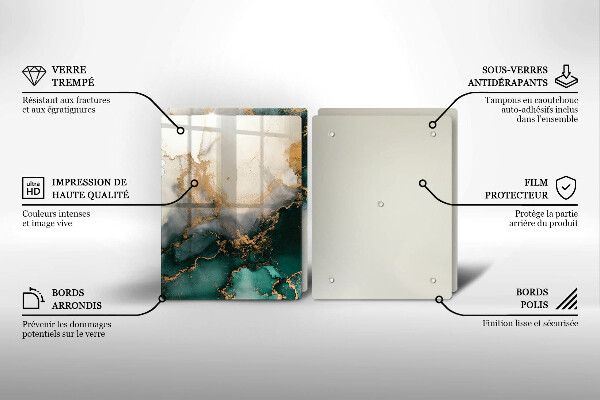 Kitchen worktop saver Multicolored marble