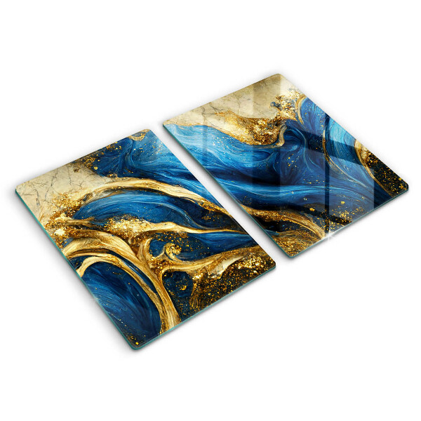 Kitchen worktop saver Blue-gold marble