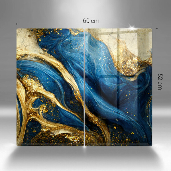 Kitchen worktop saver Blue-gold marble