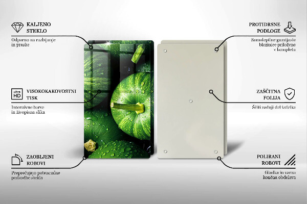 Glass worktop saver Green pumpkins