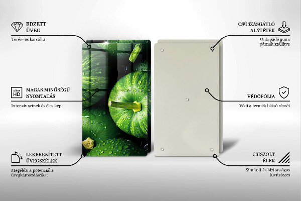 Glass worktop saver Green pumpkins