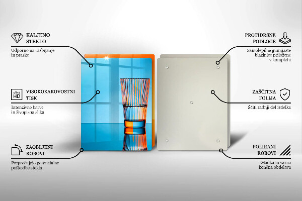 Glass worktop saver Two glasses of water