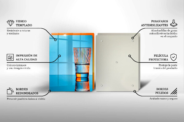 Glass worktop saver Two glasses of water