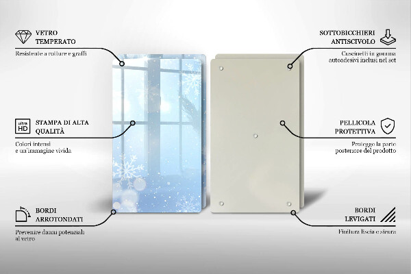 Glass worktop saver Winter texture