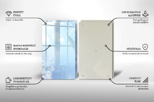 Glass worktop saver Winter texture