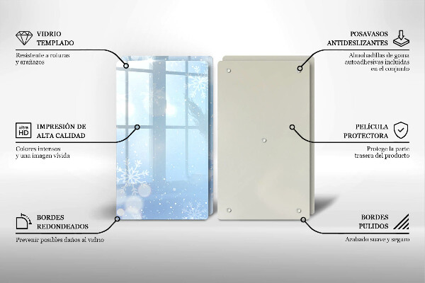 Glass worktop saver Winter texture