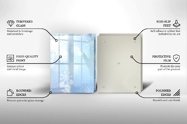 Glass worktop saver Winter texture