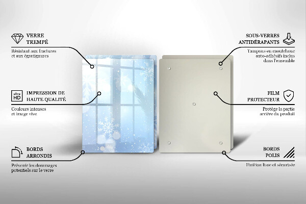 Glass worktop saver Winter texture