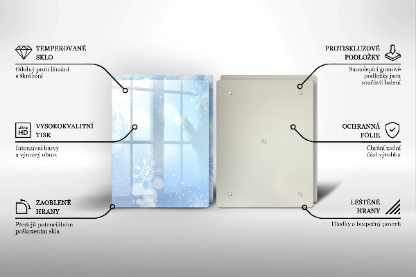 Glass worktop saver Winter texture