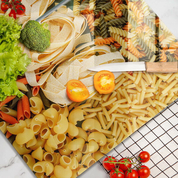 Glass worktop saver Different types of pasta