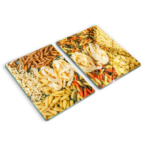 Glass worktop saver Different types of pasta