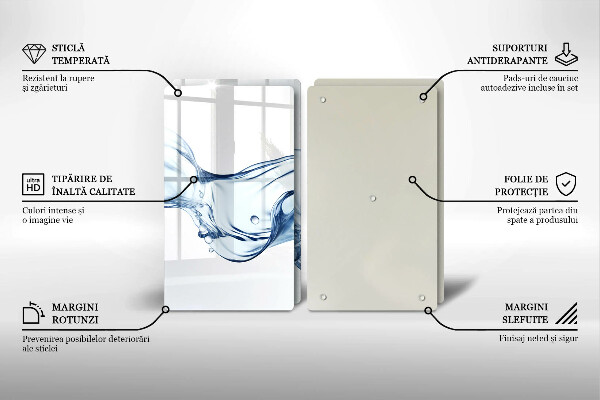 Glass worktop saver Crystalline water