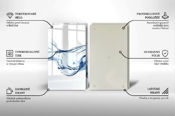 Glass worktop saver Crystalline water