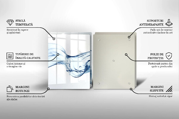 Glass worktop saver Crystalline water