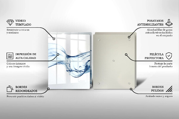 Glass worktop saver Crystalline water