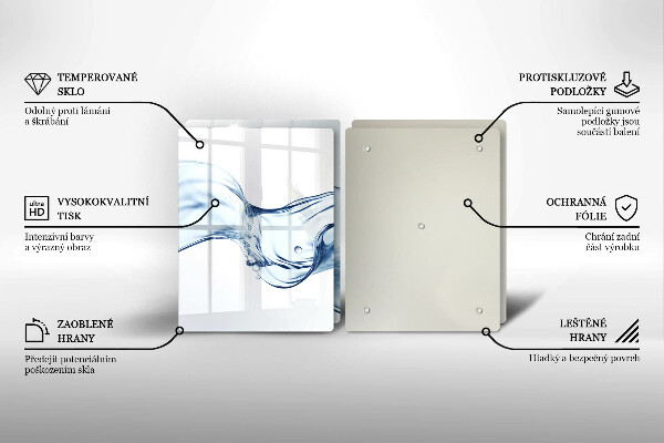 Glass worktop saver Crystalline water