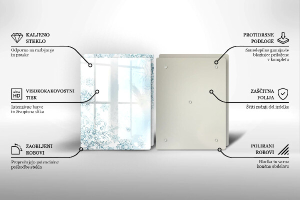 Glass worktop saver Snowflake