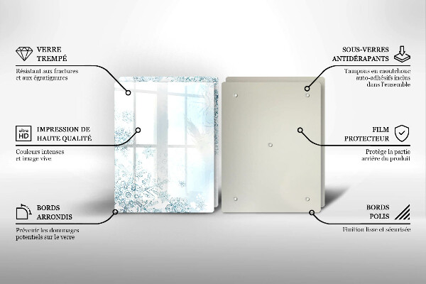 Glass worktop saver Snowflake