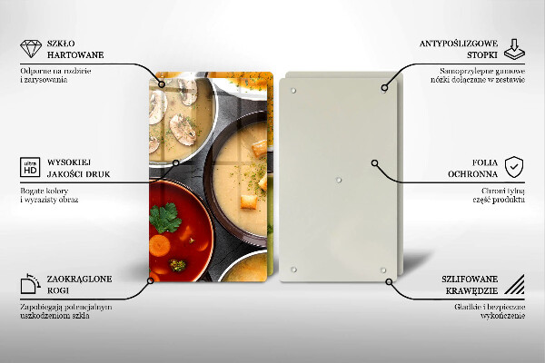 Glass worktop saver Colorful soups