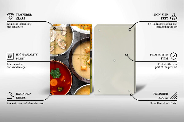 Glass worktop saver Colorful soups