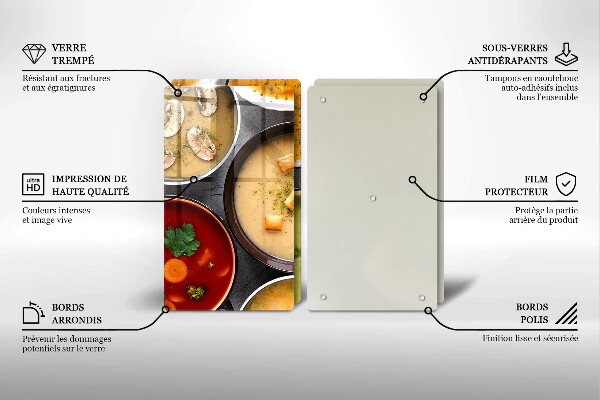 Glass worktop saver Colorful soups