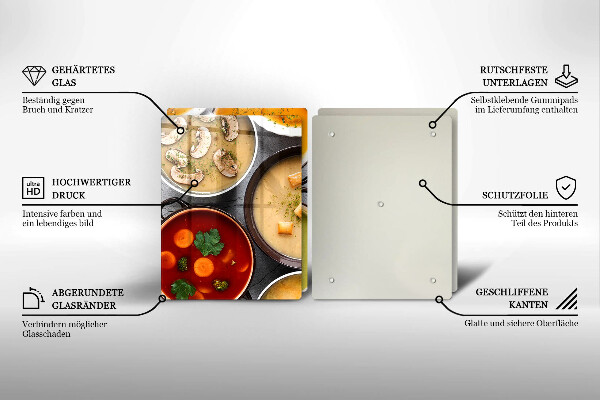 Glass worktop saver Colorful soups