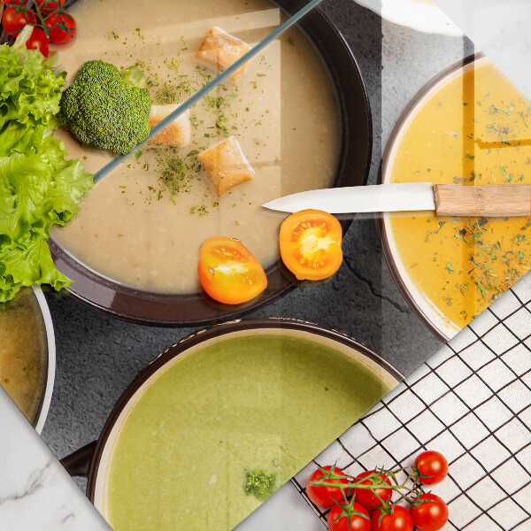 Glass worktop saver Colorful soups