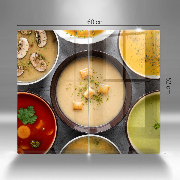 Glass worktop saver Colorful soups