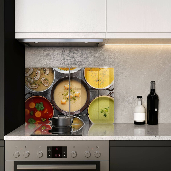 Glass worktop saver Colorful soups