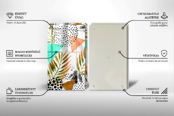 Kitchen worktop protector Boho leaves pattern