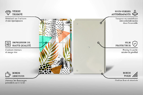 Kitchen worktop protector Boho leaves pattern