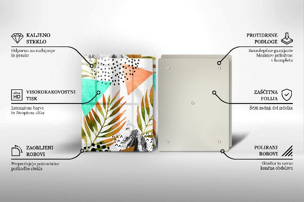 Kitchen worktop protector Boho leaves pattern