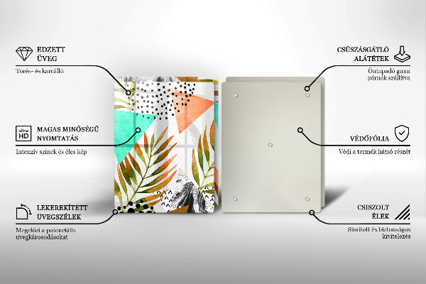 Kitchen worktop protector Boho leaves pattern