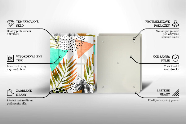 Kitchen worktop protector Boho leaves pattern