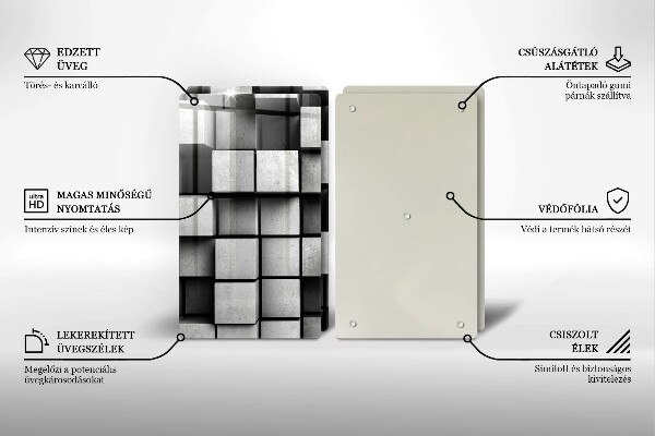 Kitchen worktop saver 3D square abstraction