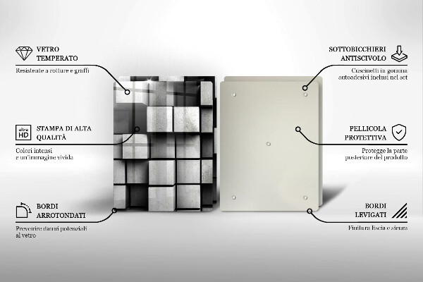Kitchen worktop saver 3D square abstraction