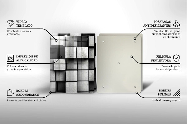 Kitchen worktop saver 3D square abstraction