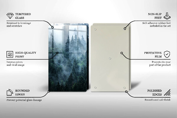 Kitchen worktop protector Forest of trees and fog